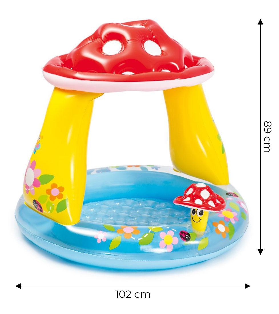 Inflatable paddling pool for children, toadstool roof, Intex 57114