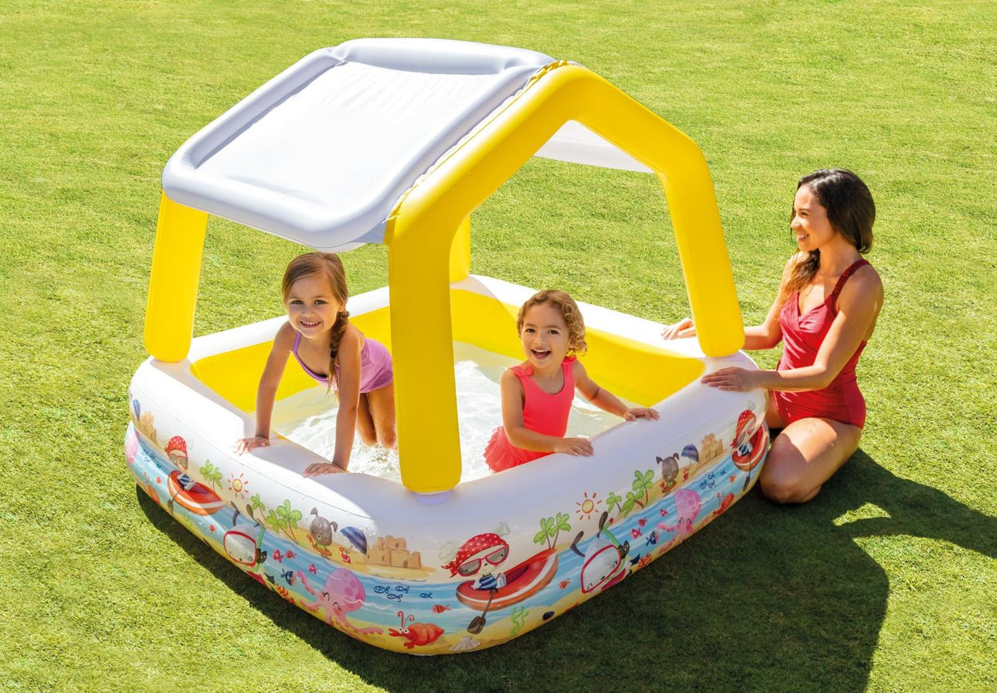 Inflatable paddling pool with a roof for children INTEX 57470