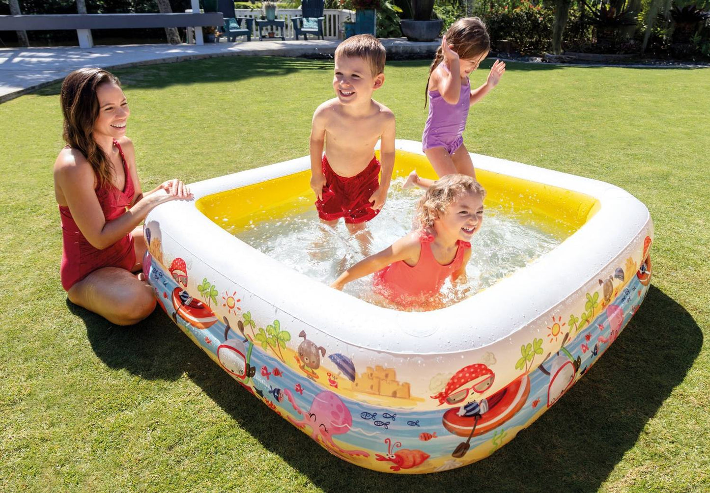 Inflatable paddling pool with a roof for children INTEX 57470