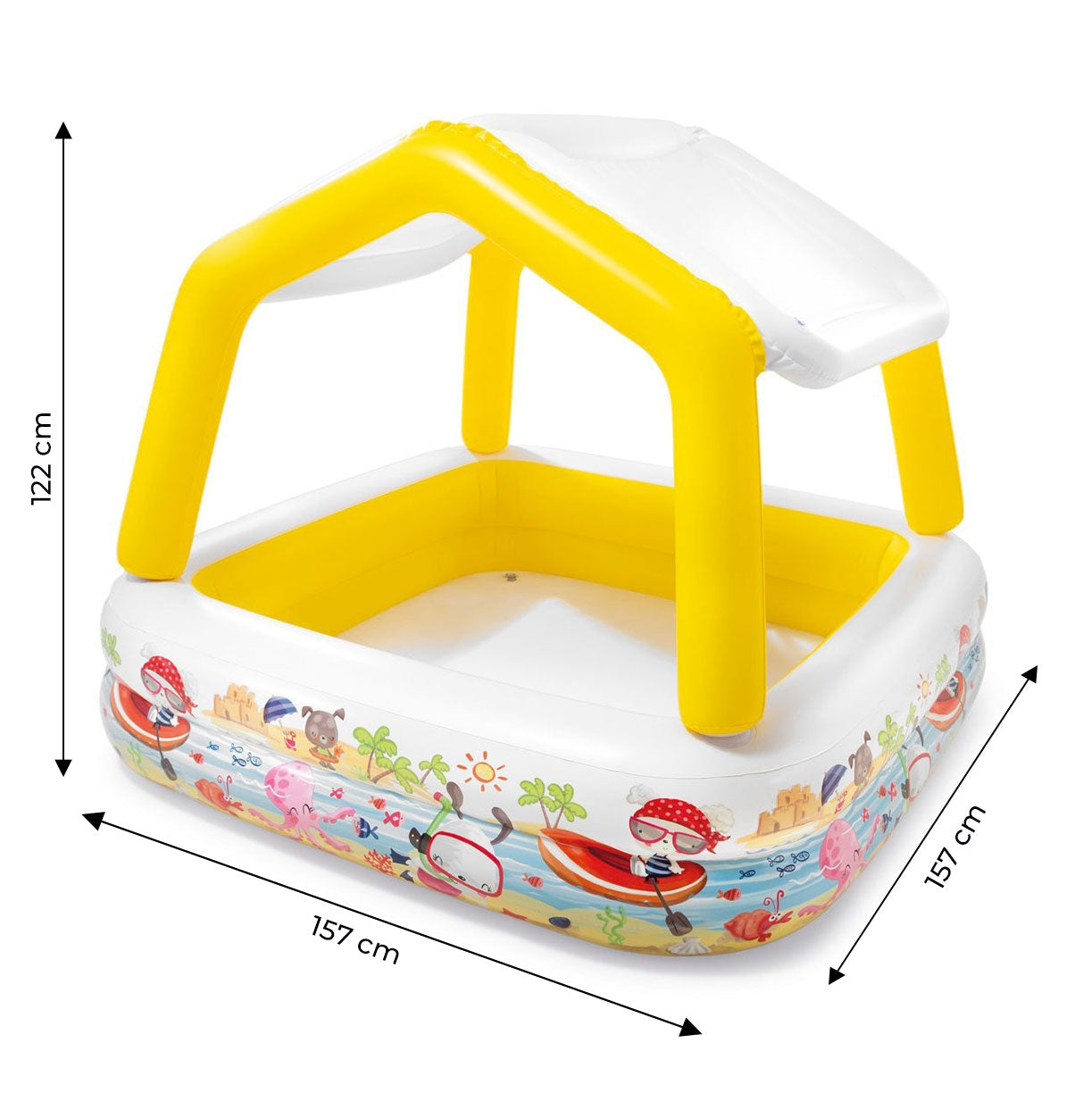 Inflatable paddling pool with a roof for children INTEX 57470