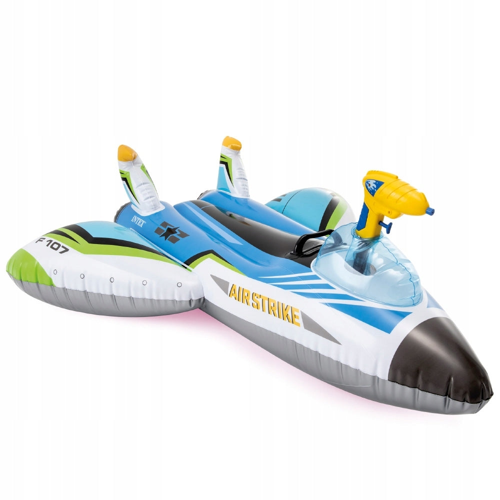 Inflatable plane with a water gun, green INTEX 57536