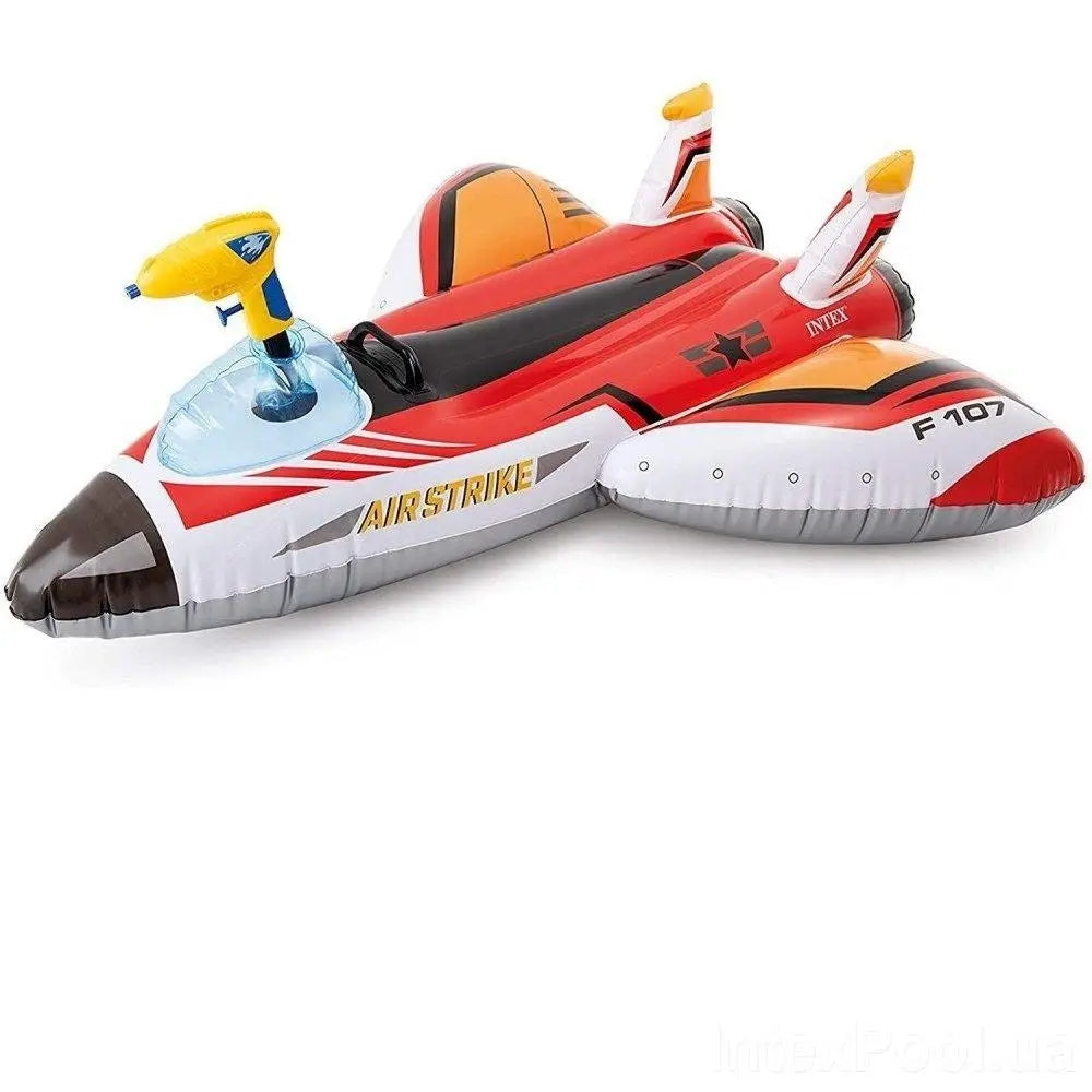Inflatable plane with a water gun, red INTEX 57536