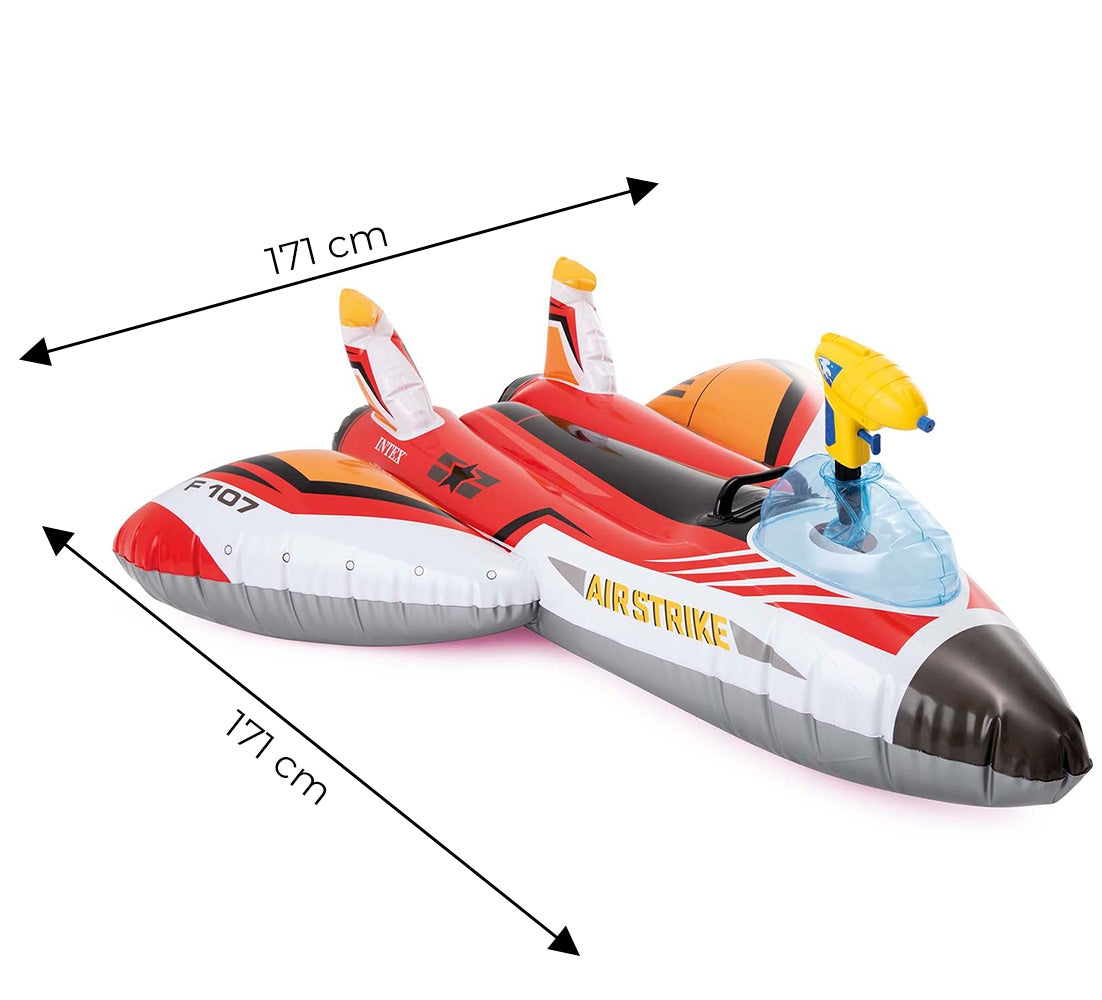 Inflatable plane with a water gun, red INTEX 57536
