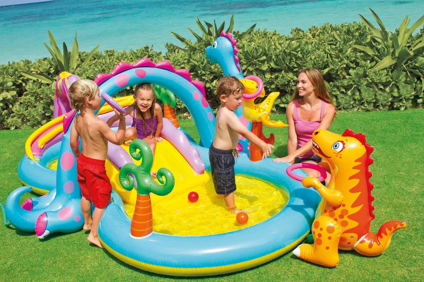 Inflatable playground Dinosaurs 333 x 229 x 112 cm INTEX 57135
