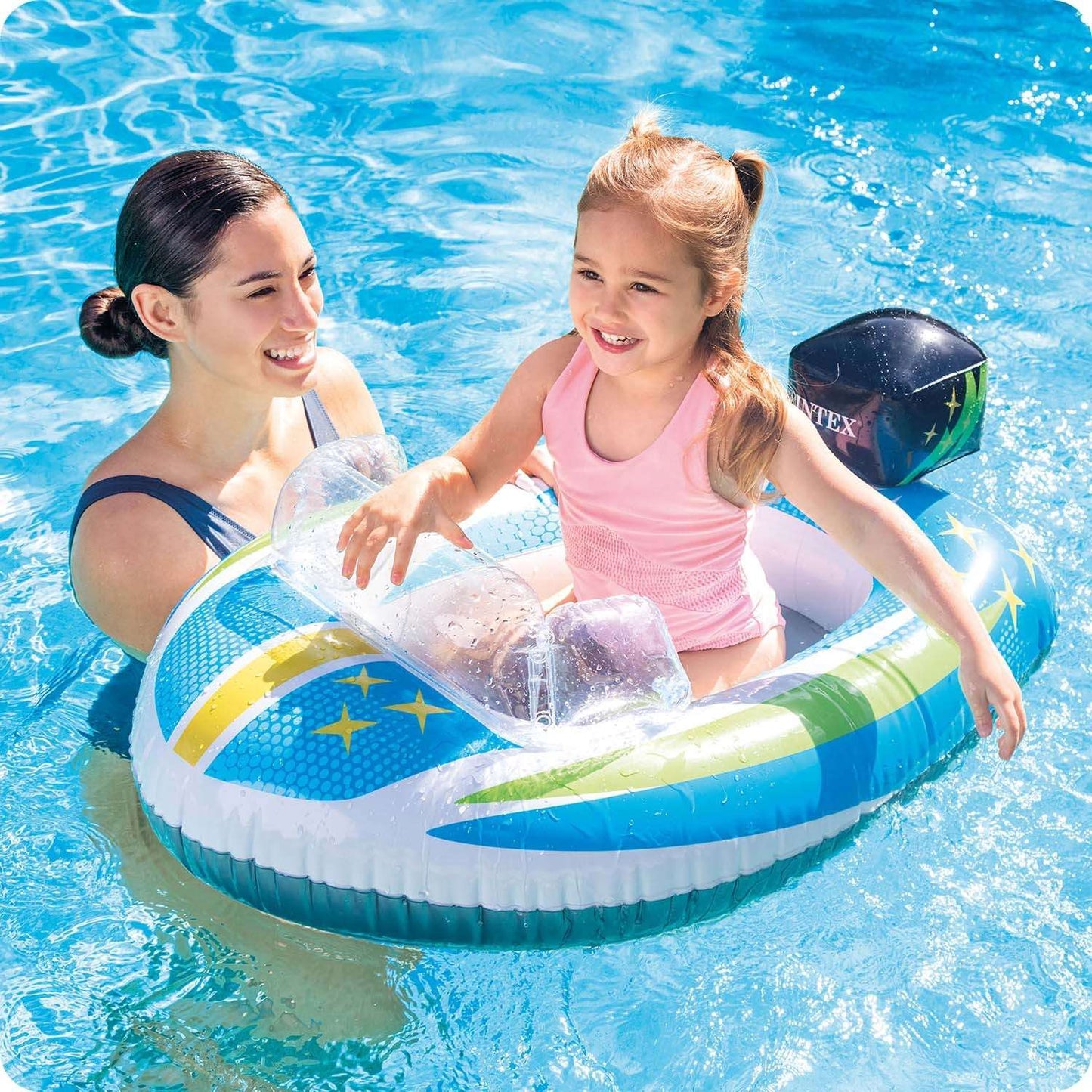 Inflatable pontoon motorboat INTEX 59380