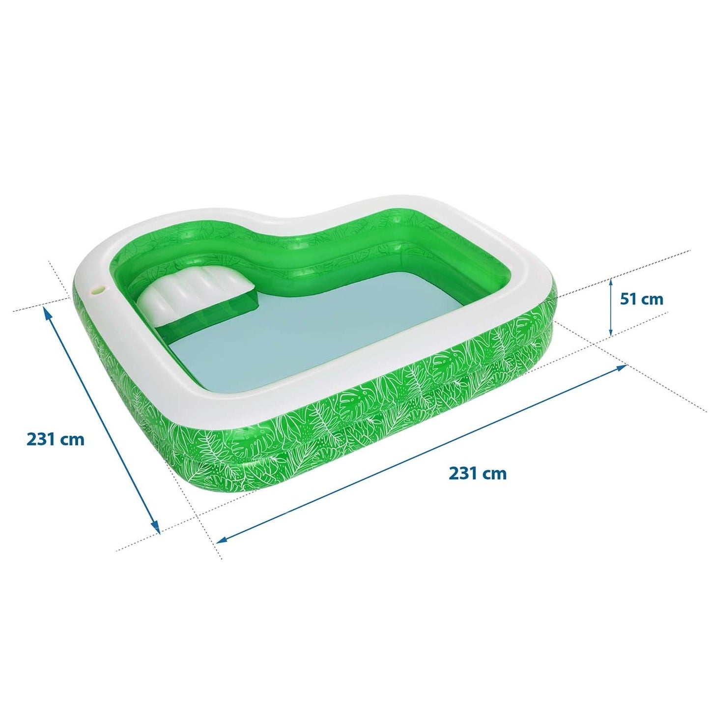 Inflatable pool 231 x 231 x 51 cm green Bestway 54336