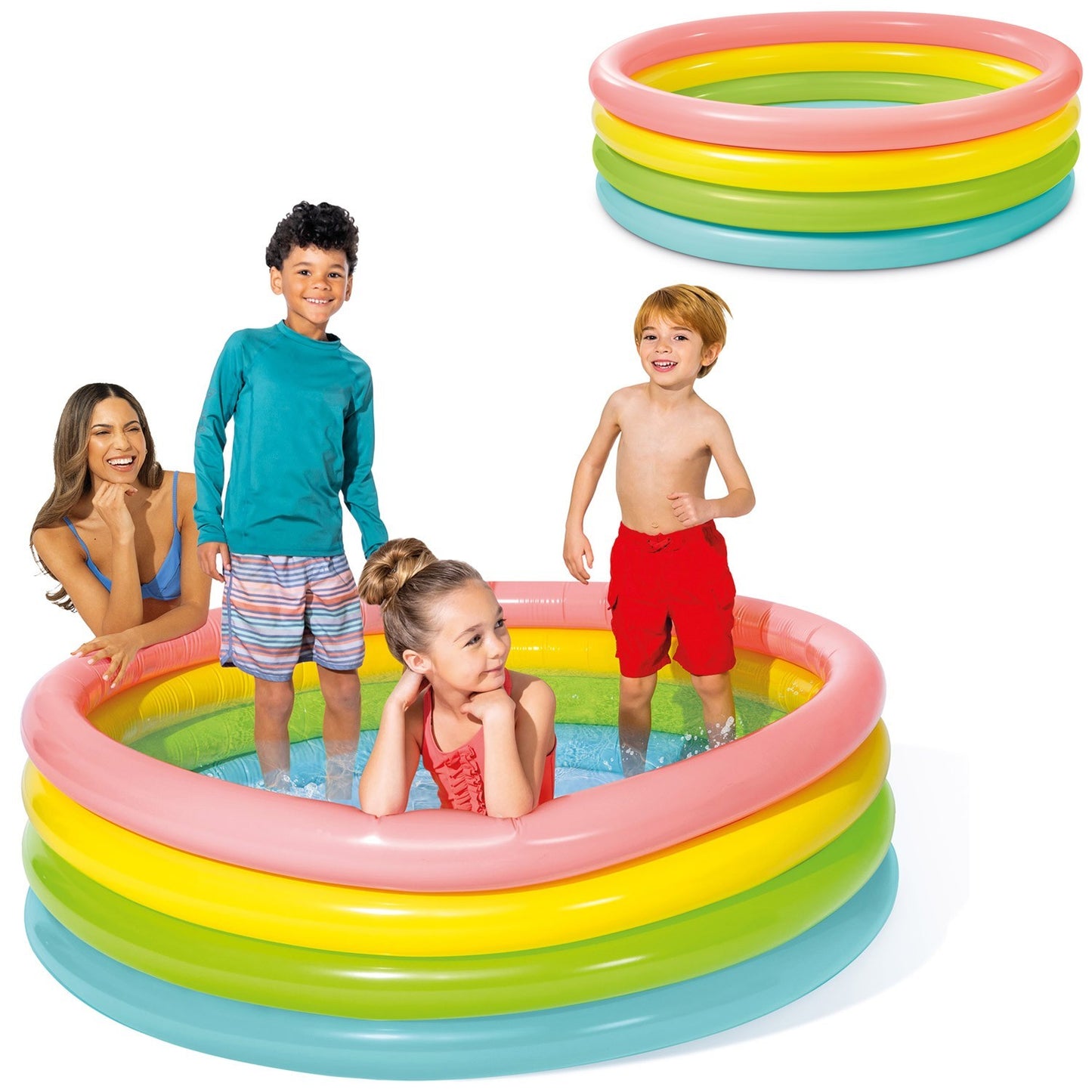Inflatable pool Rainbow 4 rings 168 x 46 cm INTEX 56441