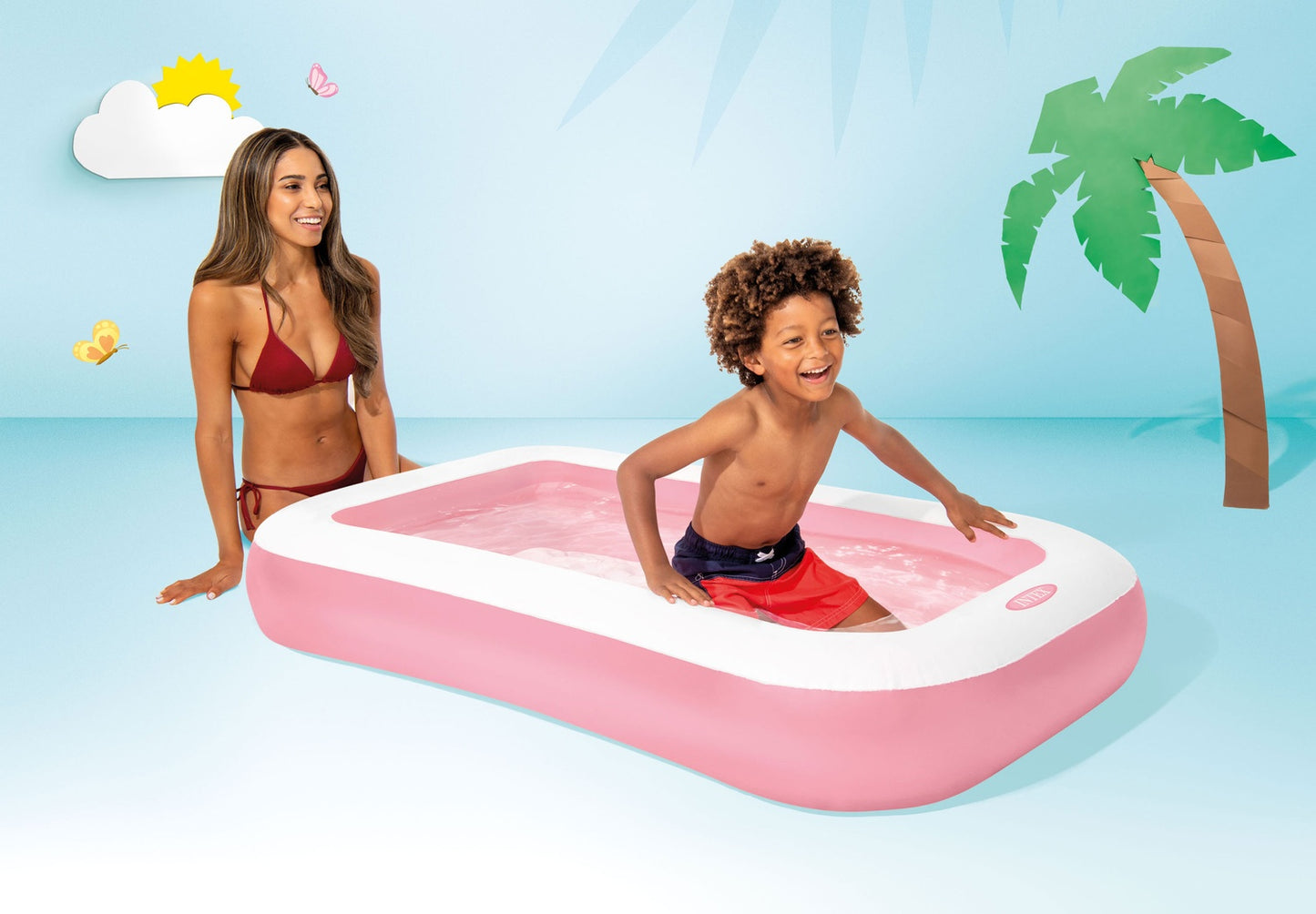 Inflatable pool for children paddling pool 166x100cm INTEX