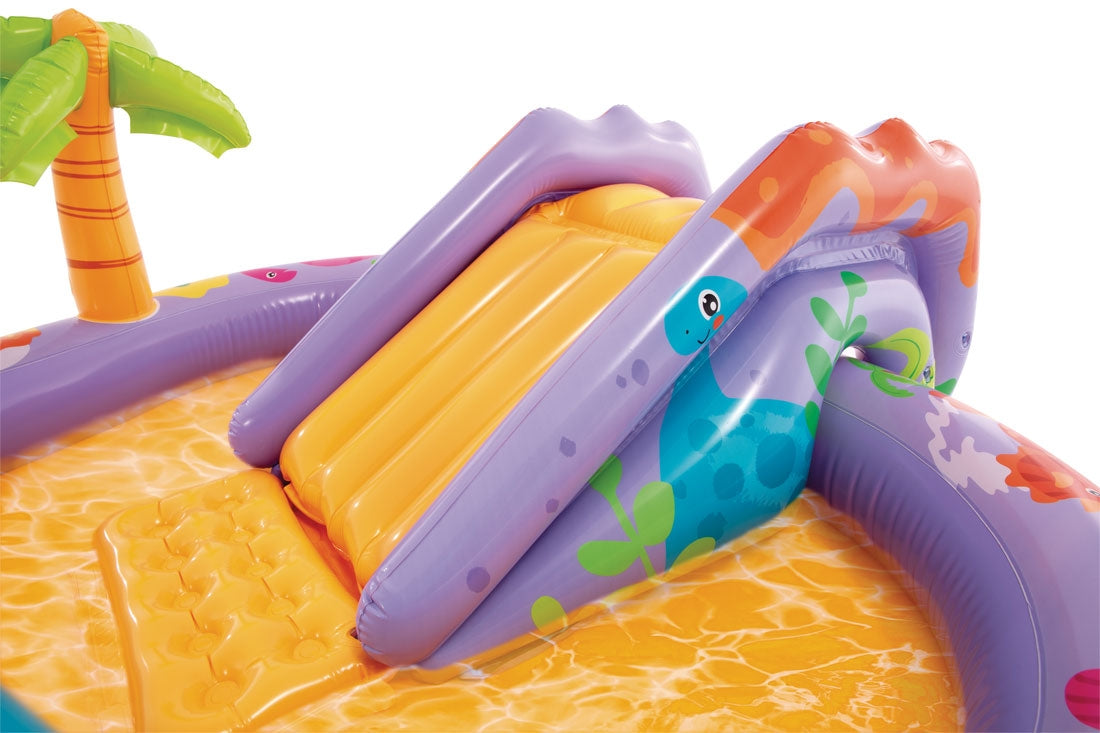 Inflatable pool for children water playground 201x157x69 cm slide fountain dinosaur INTEX 56139