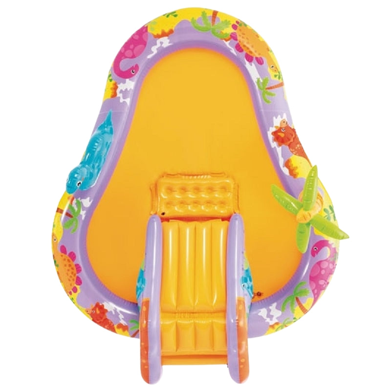 Inflatable pool for children water playground 201x157x69 cm slide fountain dinosaur INTEX 56139