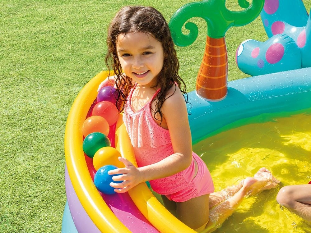 Inflatable pool for children, water playground, slide, fountain INTEX 57135
