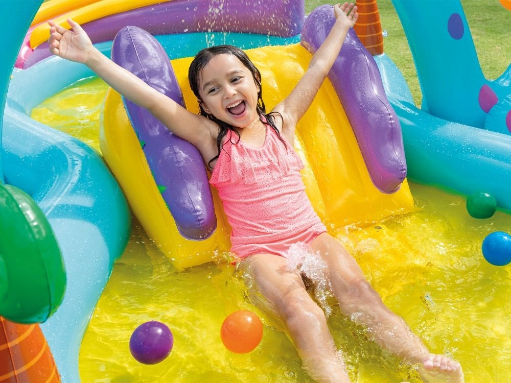 Inflatable pool for children, water playground, slide, fountain INTEX 57135