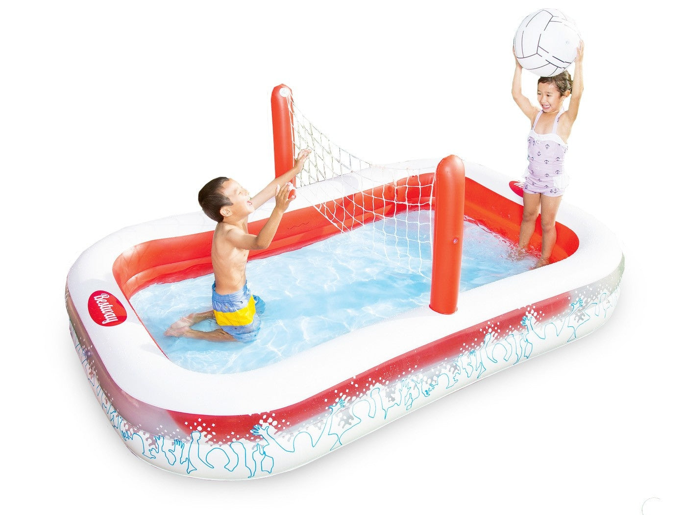 Inflatable pool with volleyball + ball 254 x 168 x 97 cm Bestway 54125
