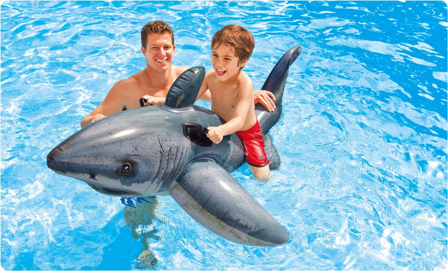 Inflatable shark mattress for swimming