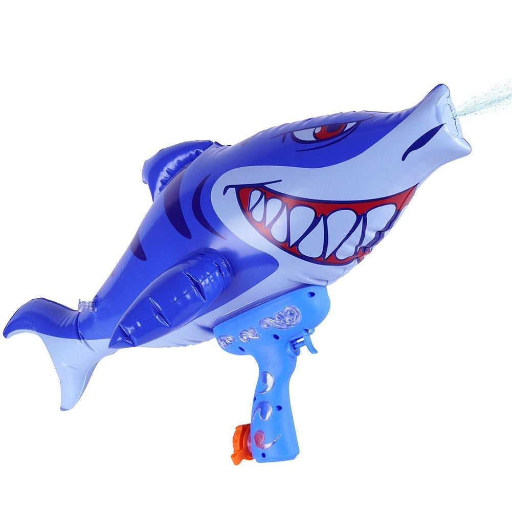 Inflatable shark water gun for water play and outdoor activities