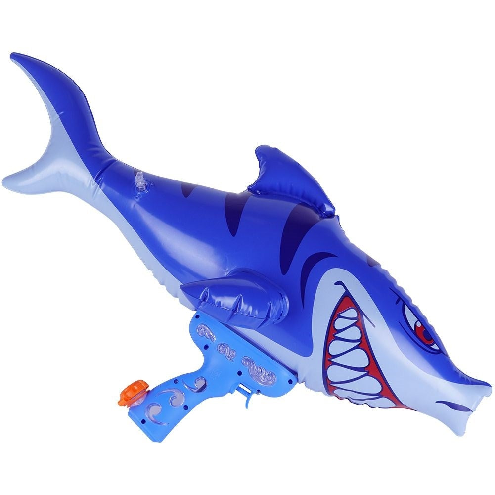 Inflatable shark water gun for water play and outdoor activities