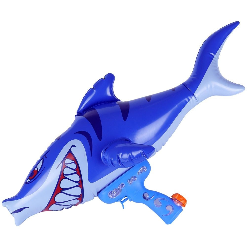 Inflatable shark water gun for water play and outdoor activities