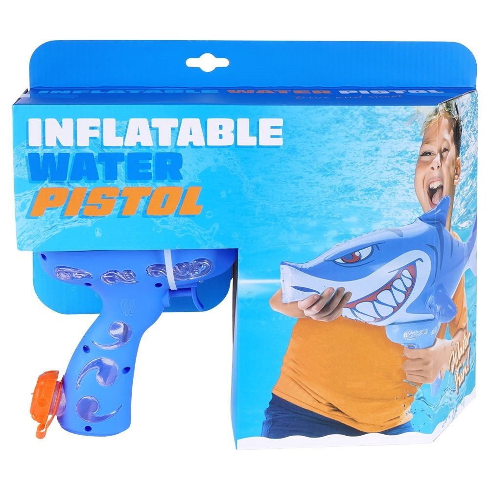 Inflatable shark water gun for water play and outdoor activities