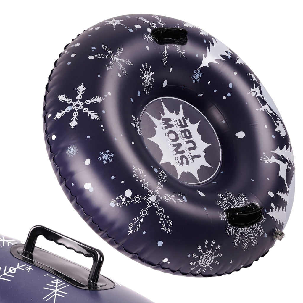 Inflatable sled slide for snow wheel tyre