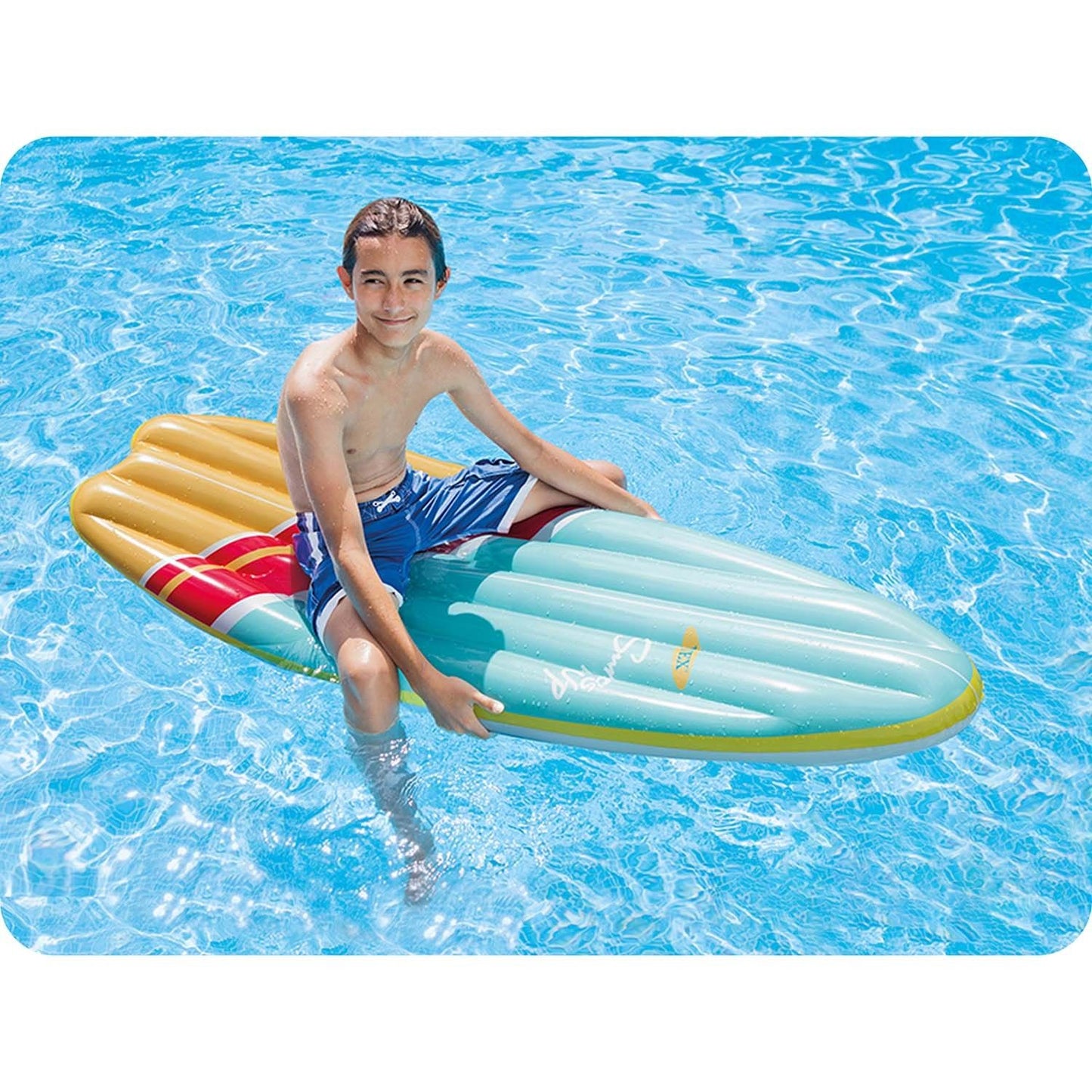Inflatable swimming board 178 x 69 cm INTEX 58152 blue-yellow