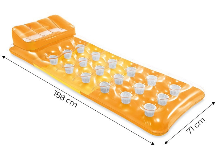 Inflatable swimming mattress 188 x 71 cm orange - 58890 INTEX