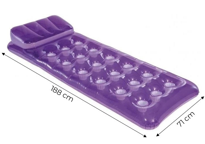 Inflatable swimming mattress 188 x 71 cm purple - 58890 INTEX