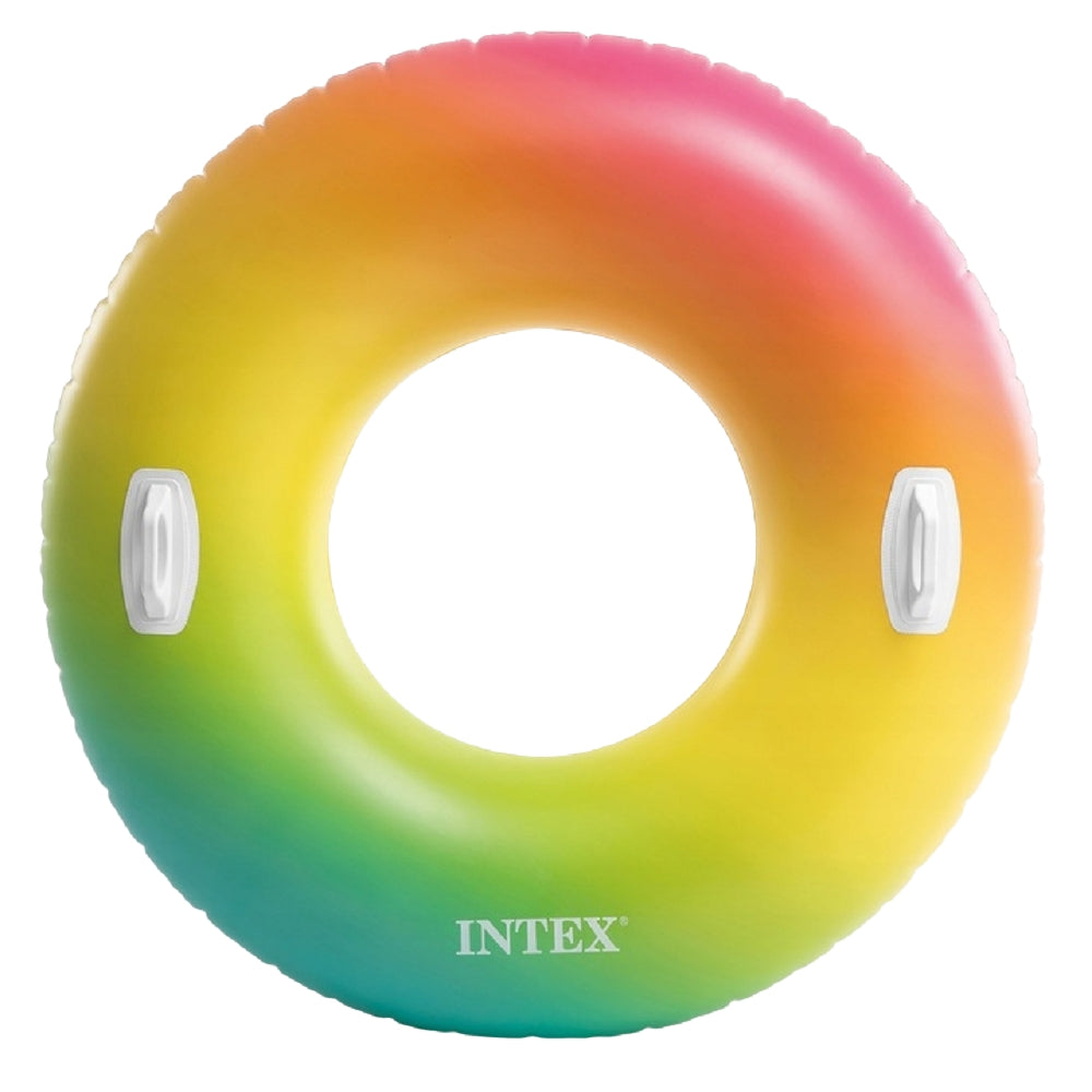 Inflatable swimming wheel rainbow 119cm INTEX
