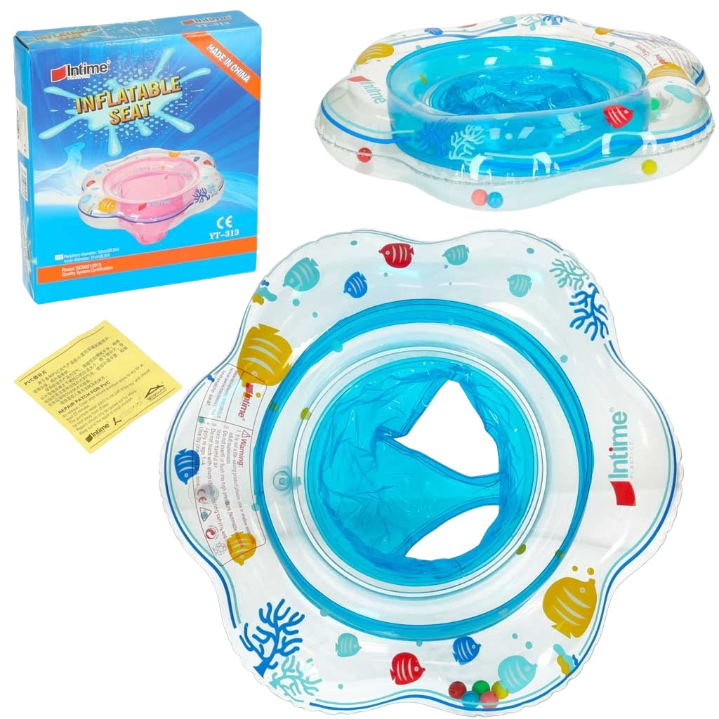 Inflatable wheel with seat for children blue