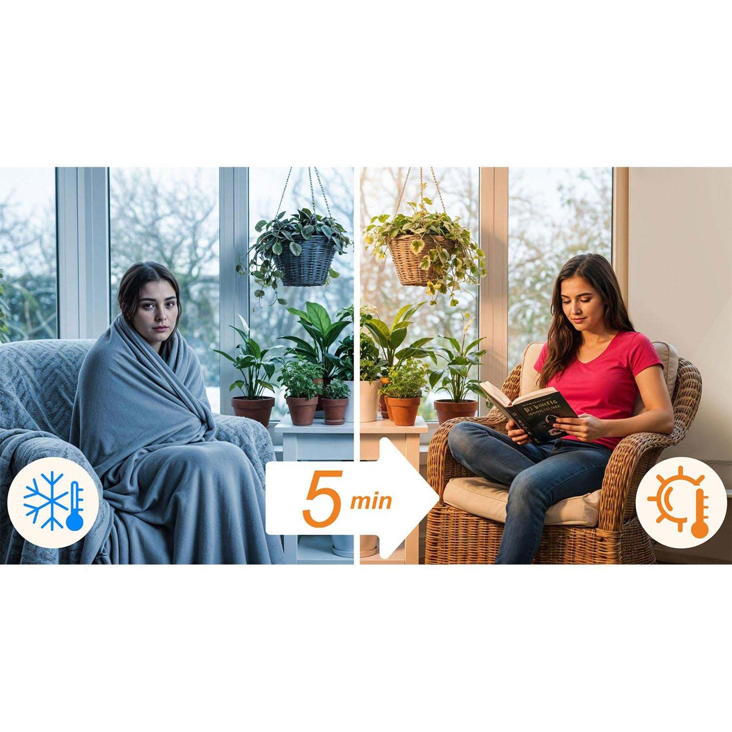 Infrared Heating Panel 800W with WiFi and Remote Control