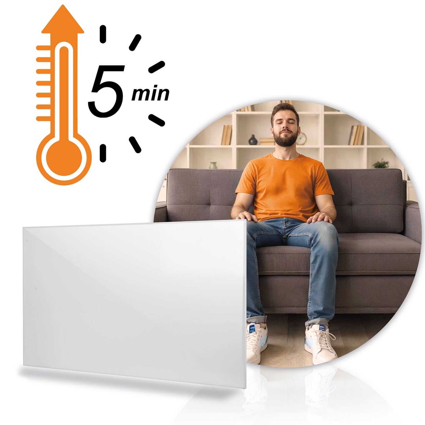 Infrared Heating Panel, 960W, Wall/Ceiling/Freestanding