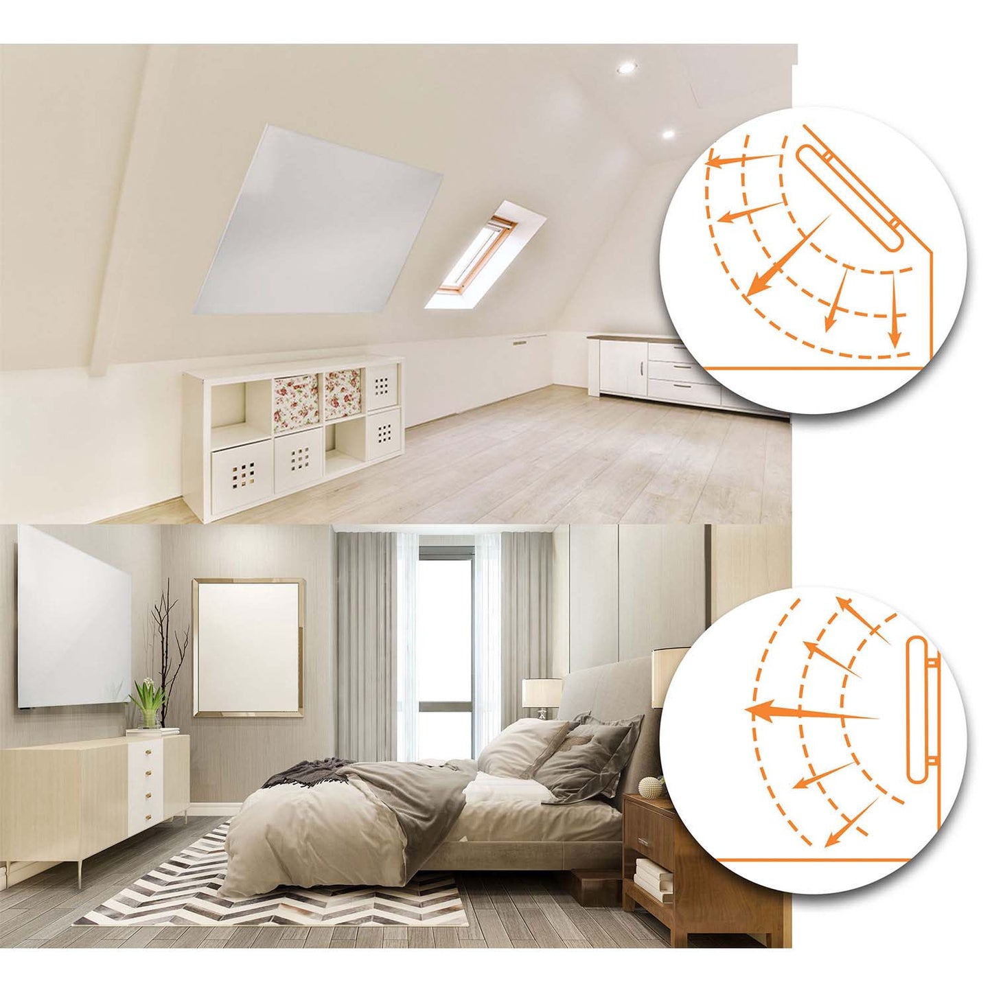 Infrared Heating Panel, 960W, Wall/Ceiling/Freestanding