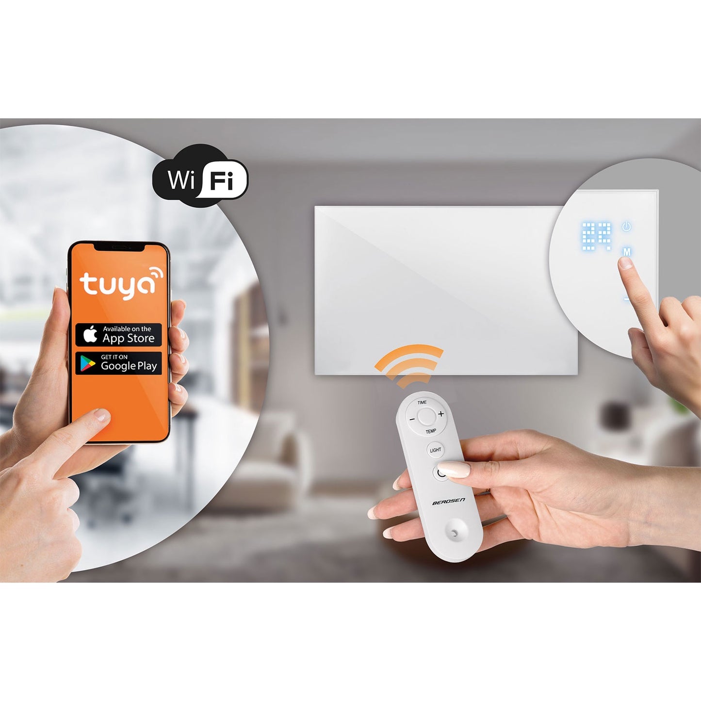 Infrared Heating Panel 960W with WiFi and Remote Control