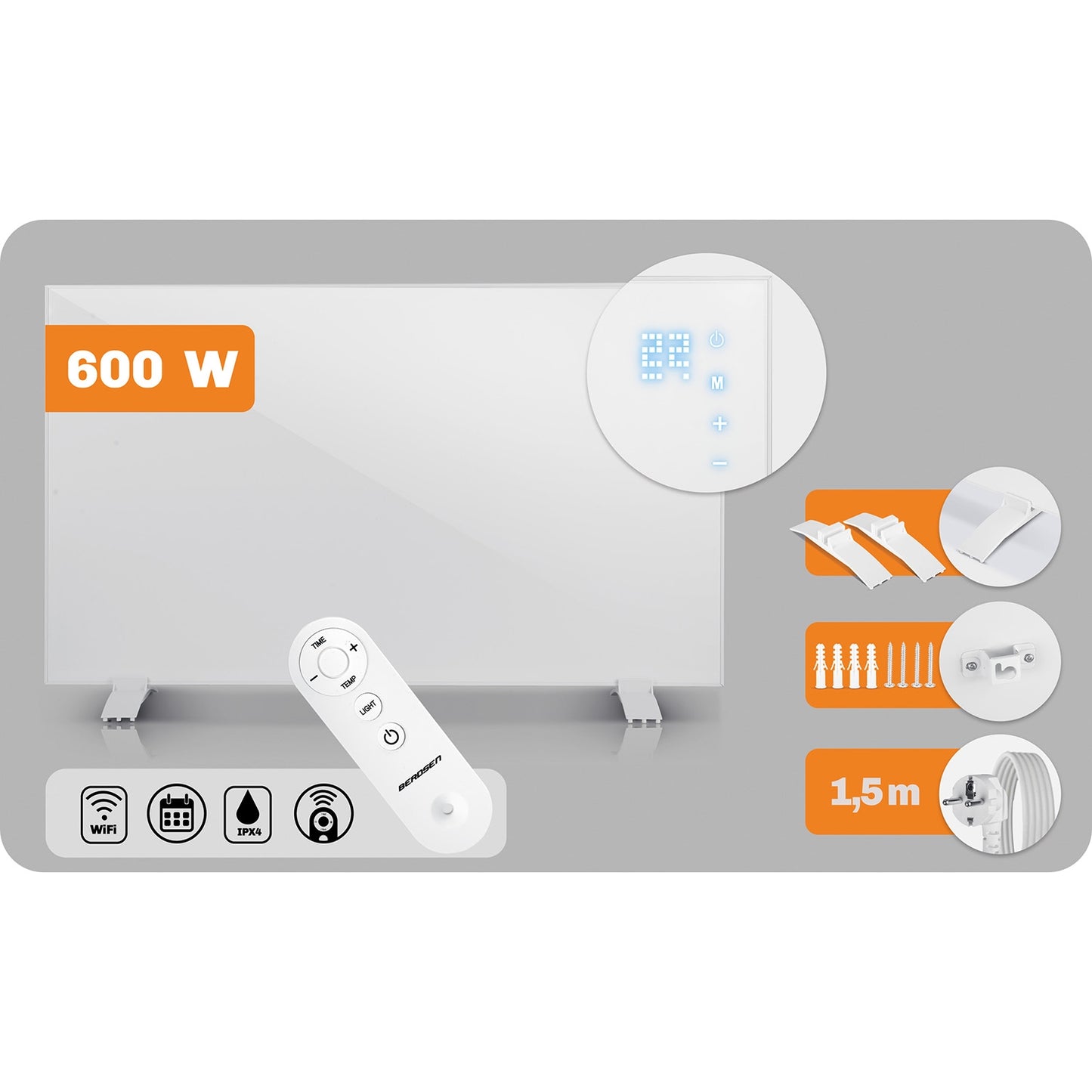 Infrared heater 600W Berdsen BD-981 WiFi remote control app