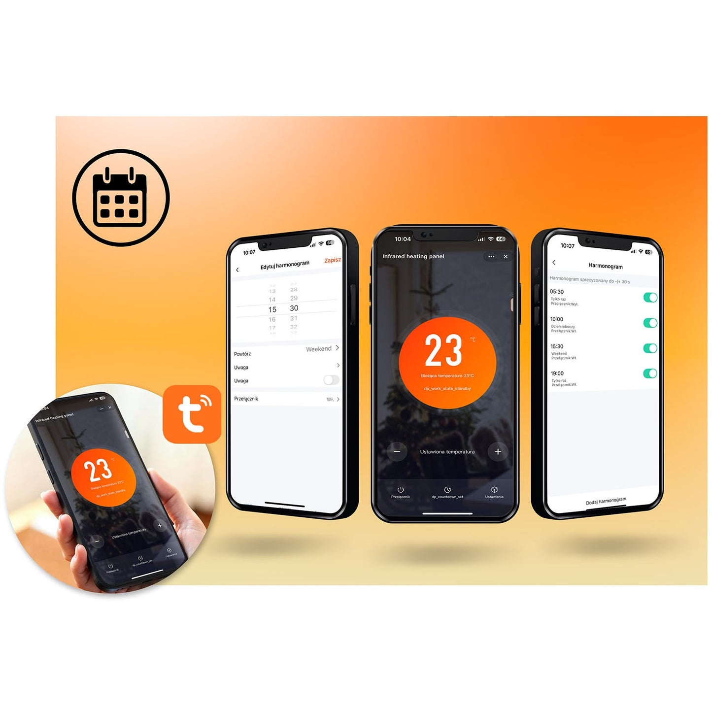 Infrared heater 600W Berdsen BD-981 WiFi remote control app