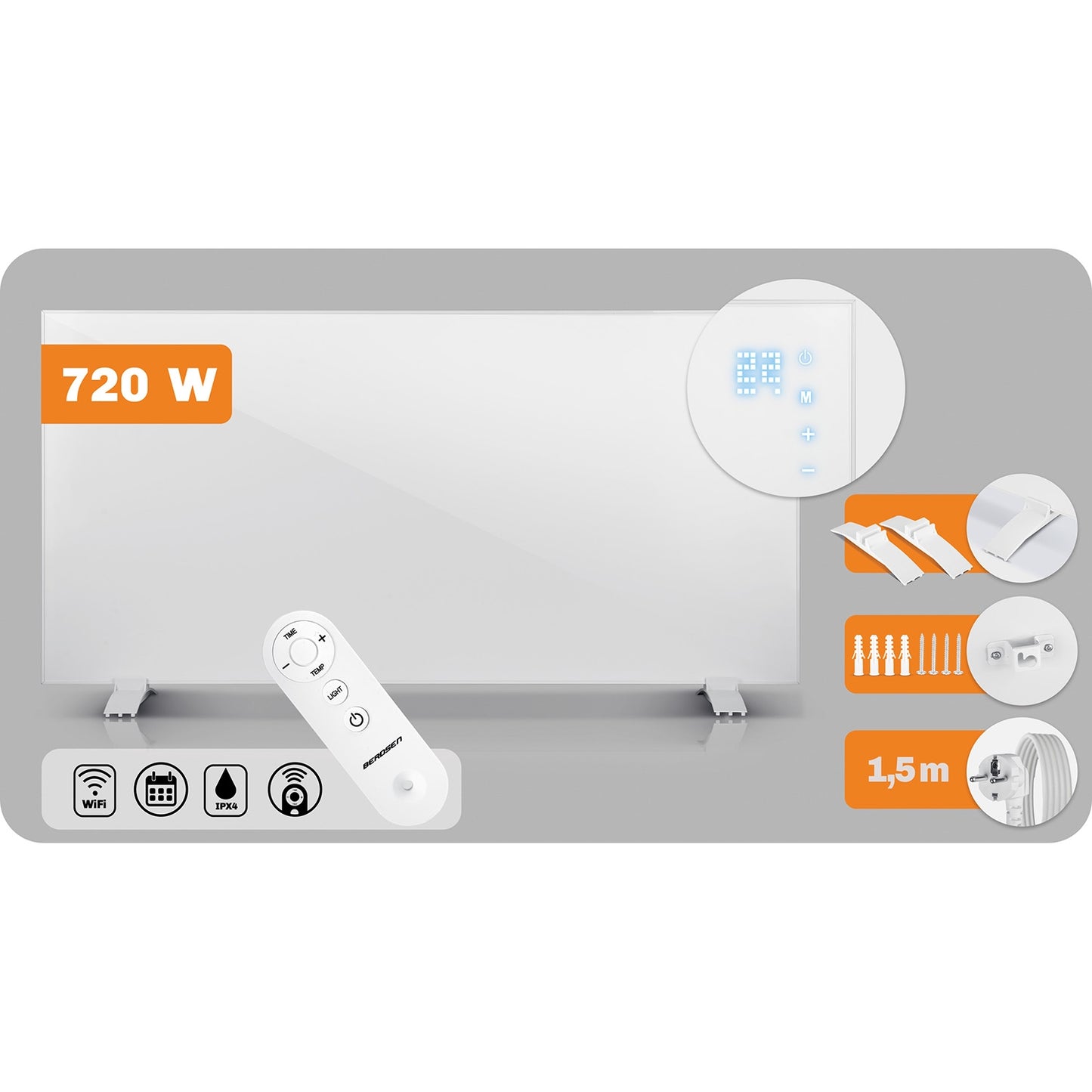 Infrared heater 720W Berdsen BD-983 WiFi remote control app
