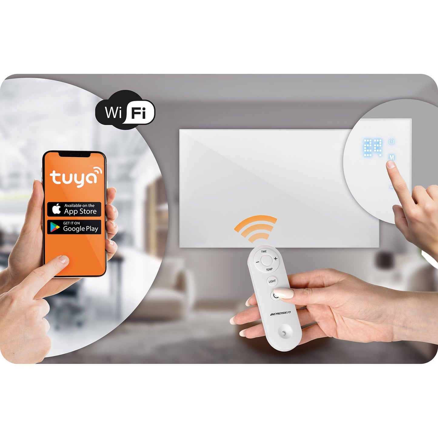 Infrared heater 720W Berdsen BD-983 WiFi remote control app