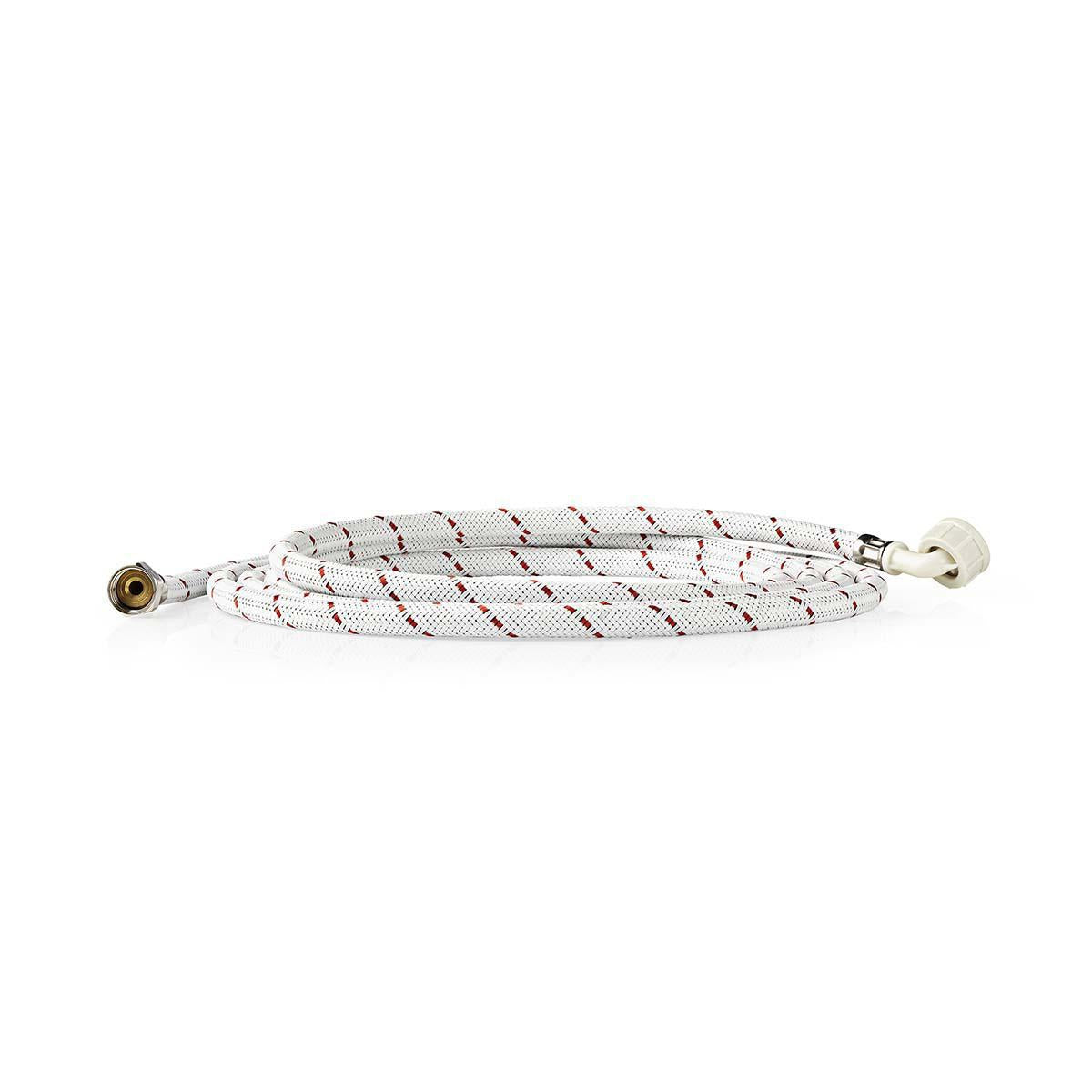 Inlet hose nylon | 1/2'' | 3/4'' | 10 Bar | 90 °C | 4.00 m | Usage: Dish / Washing machine | Nylon | Red-white