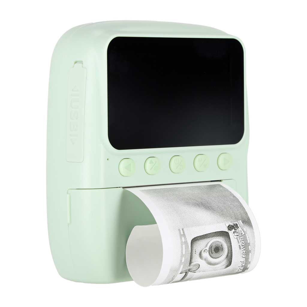 Instant Print Camera for Kids, 16x Zoom, Green