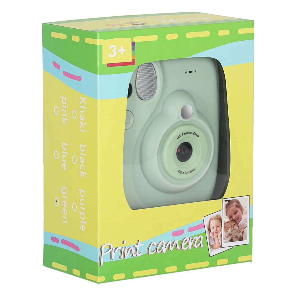Instant Print Camera for Kids, 16x Zoom, Green