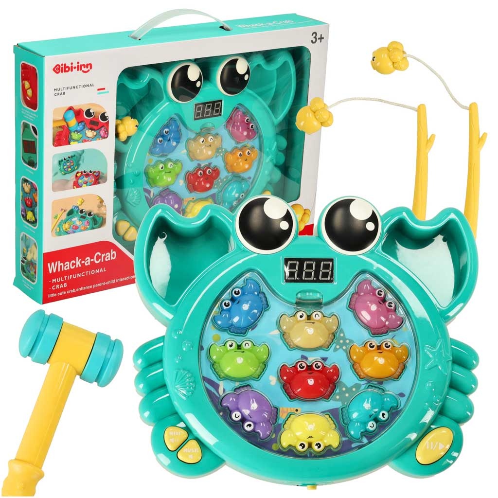 Interactive 2-in-1 crab fishing pounder game
