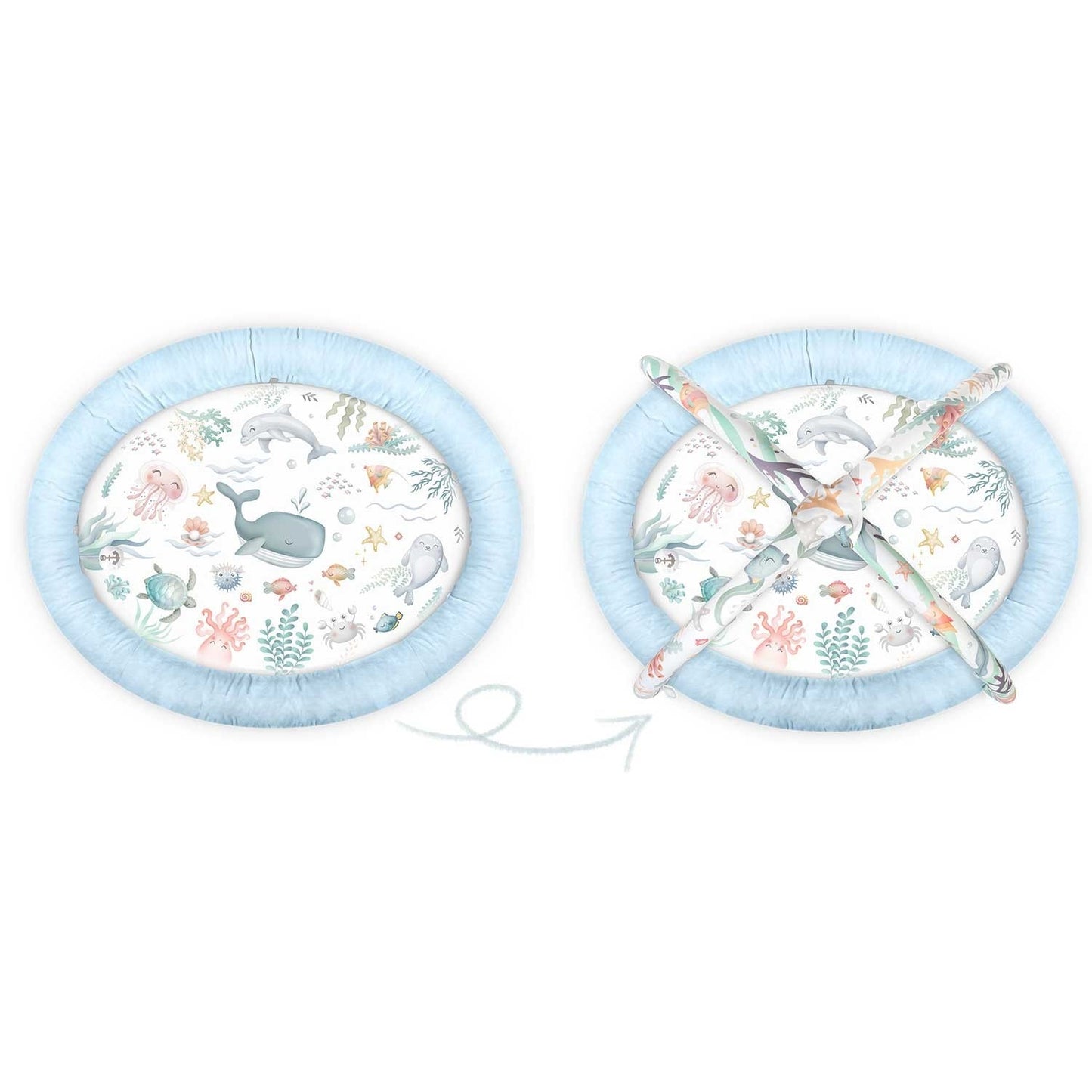 Interactive Ocean Play Mat with Toys and Pillow