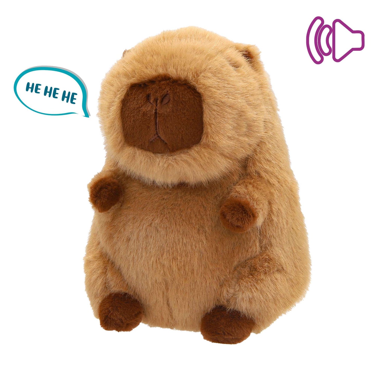 Interactive Capybara Plush Toy, 16 cm, Laughing & Bouncing