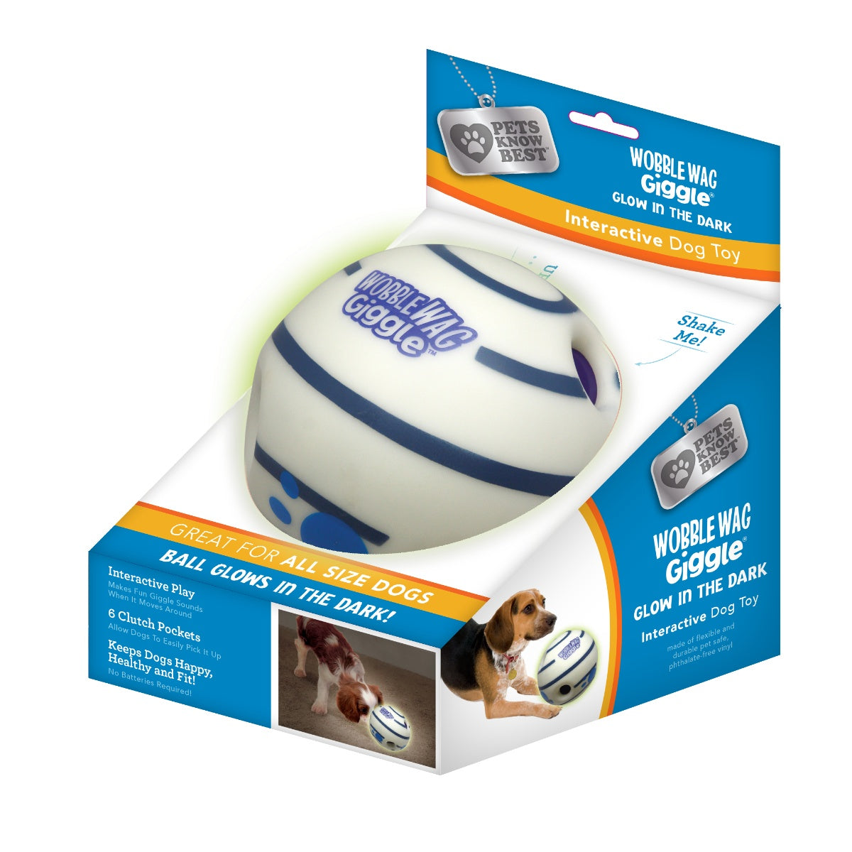 Interactive Dog Ball with Giggle Sounds, No Batteries Needed