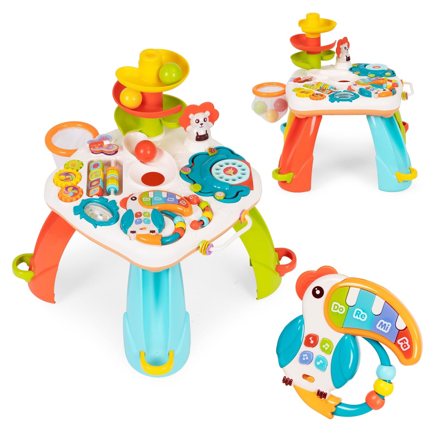 Interactive Educational Table for Kids with Ball Slide