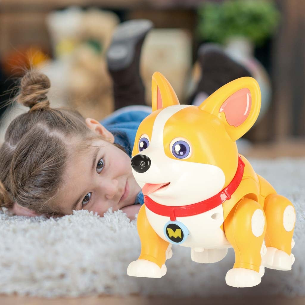 Interactive Robot Dog Corgi with Glowing Ears & Music