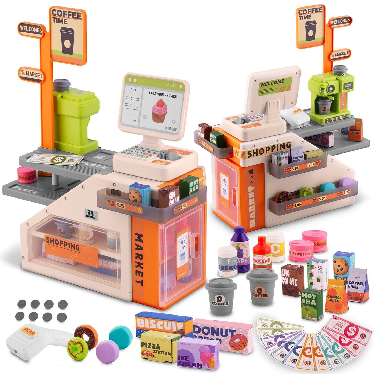 Interactive Toy Cash Register with Accessories Set