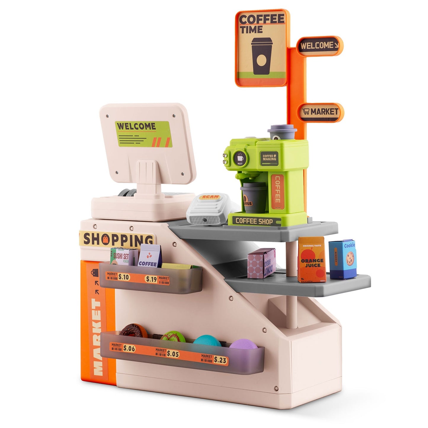 Interactive Toy Cash Register with Accessories Set