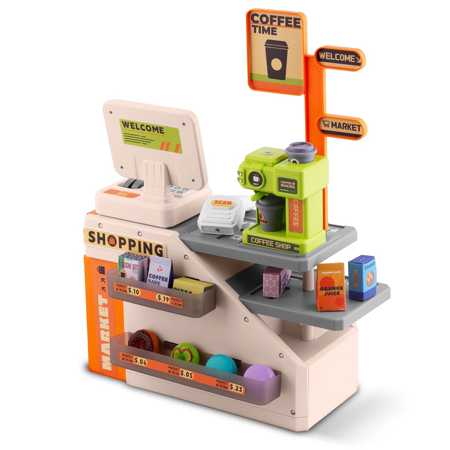 Interactive Toy Cash Register with Accessories Set