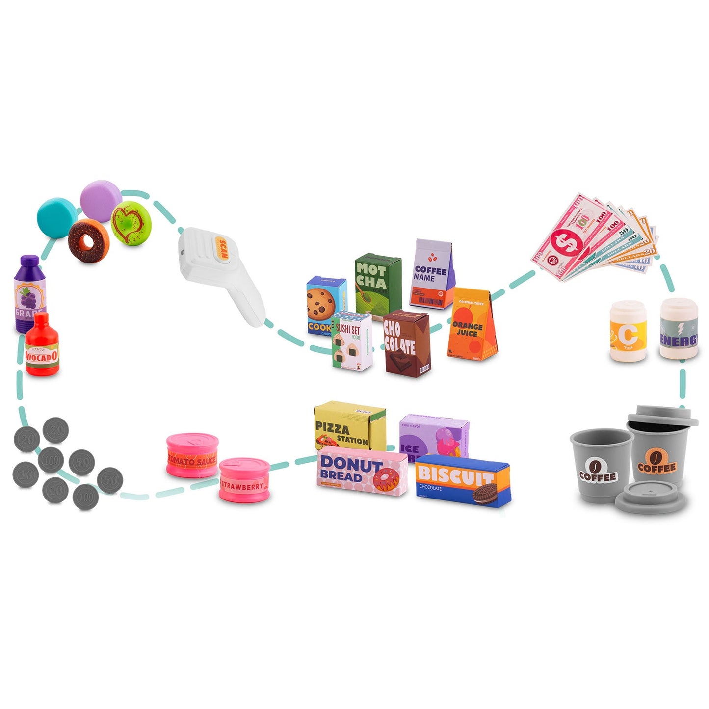 Interactive Toy Cash Register with Accessories Set
