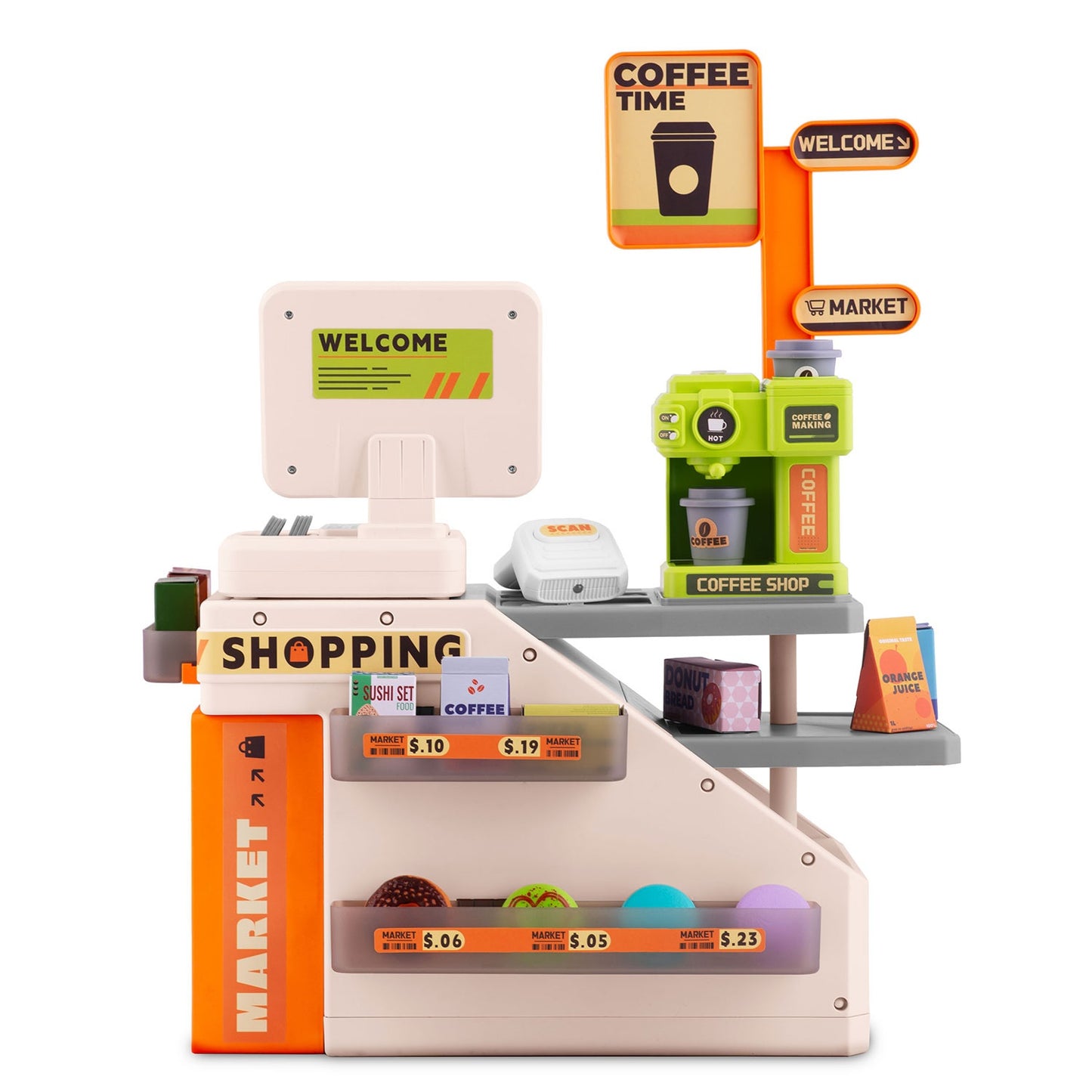 Interactive Toy Cash Register with Accessories Set